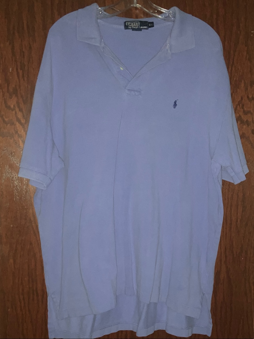 Polo by Ralph Lauren Men's Pale Blue Polo Shirt with Embroidered Pony
